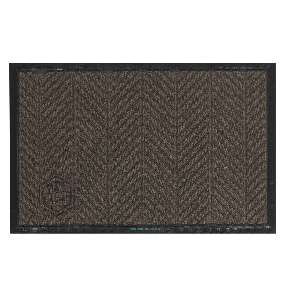 M+A Matting WaterHog Floor Mat, Max Herringbone, 4ft x 6ft, Chestnut Brown