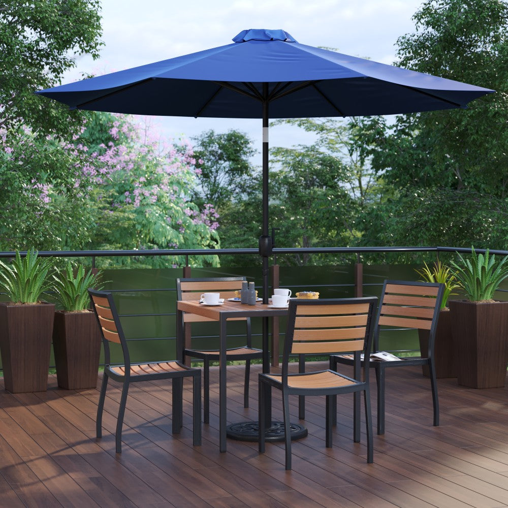 Flash Furniture Lark 7-Piece All-Weather Patio Set, 29-1/2inH x 35-1/4inW x 35-1/4inD, Navy