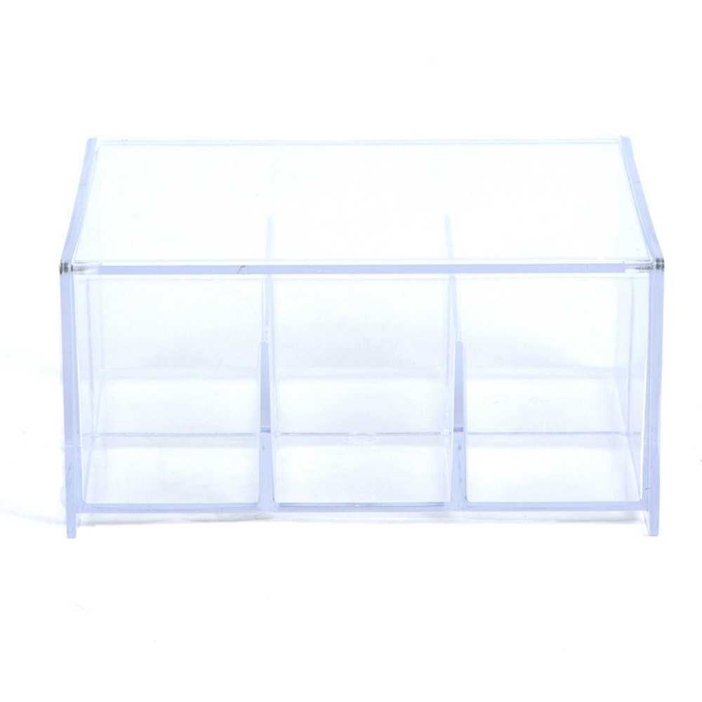 Mind Reader 6-Compartment Acrylic Tea Bag Storage Box, 3-1/2inH x 7-1/2inW x 6-3/4inD, Clear