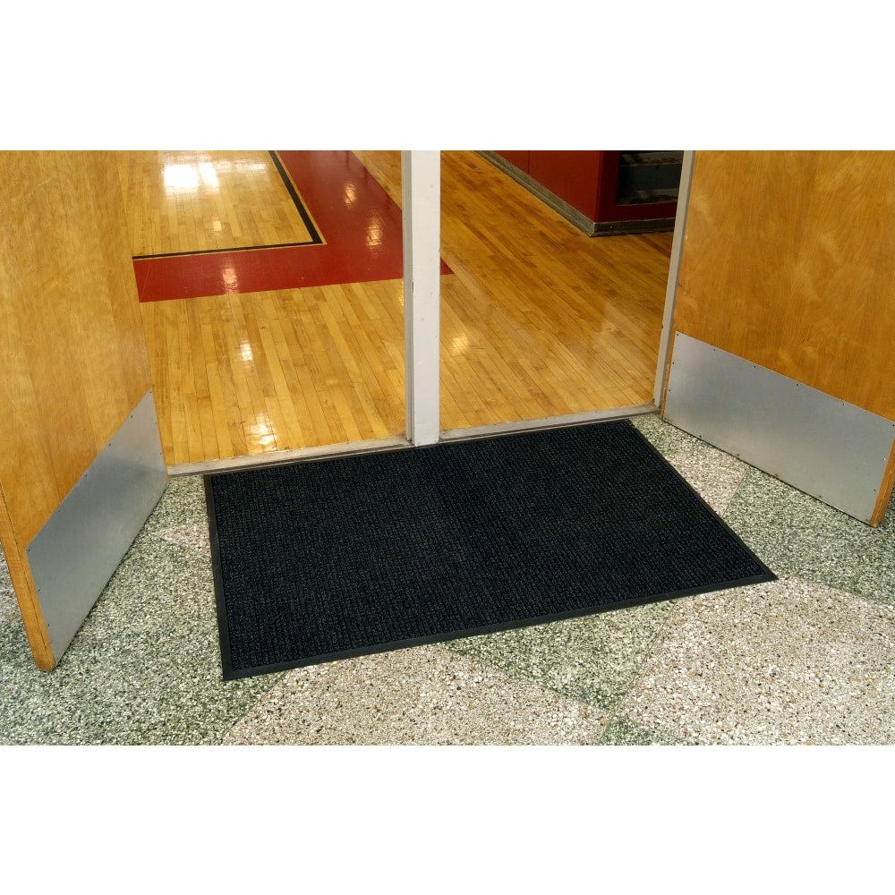 M+A Matting WaterHog Squares Classic Floor Mat, 4ft x 10ft, Charcoal