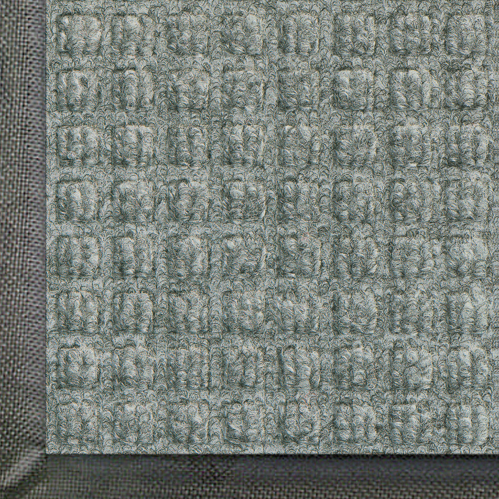 M+A Matting WaterHog Squares Classic Floor Mat, 4ft x 6ft, Medium Gray