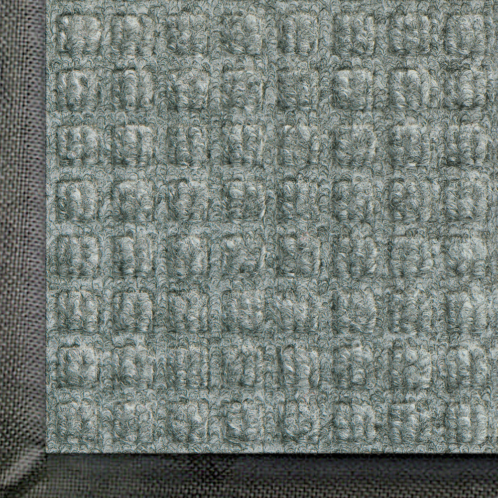 M+A Matting WaterHog Squares Classic Floor Mat, 3ft x 10ft, Medium Gray