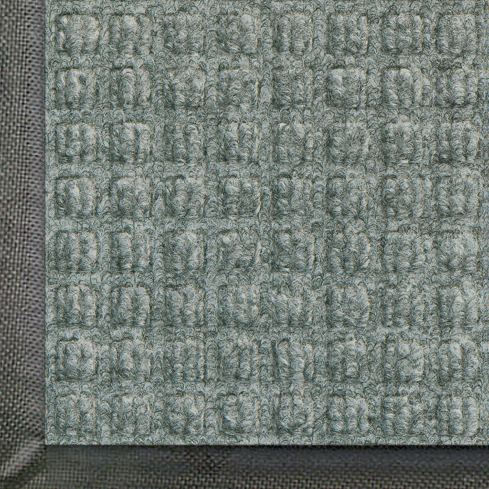 M+A Matting WaterHog Squares Classic Floor Mat, 4ft x 10ft, Medium Gray