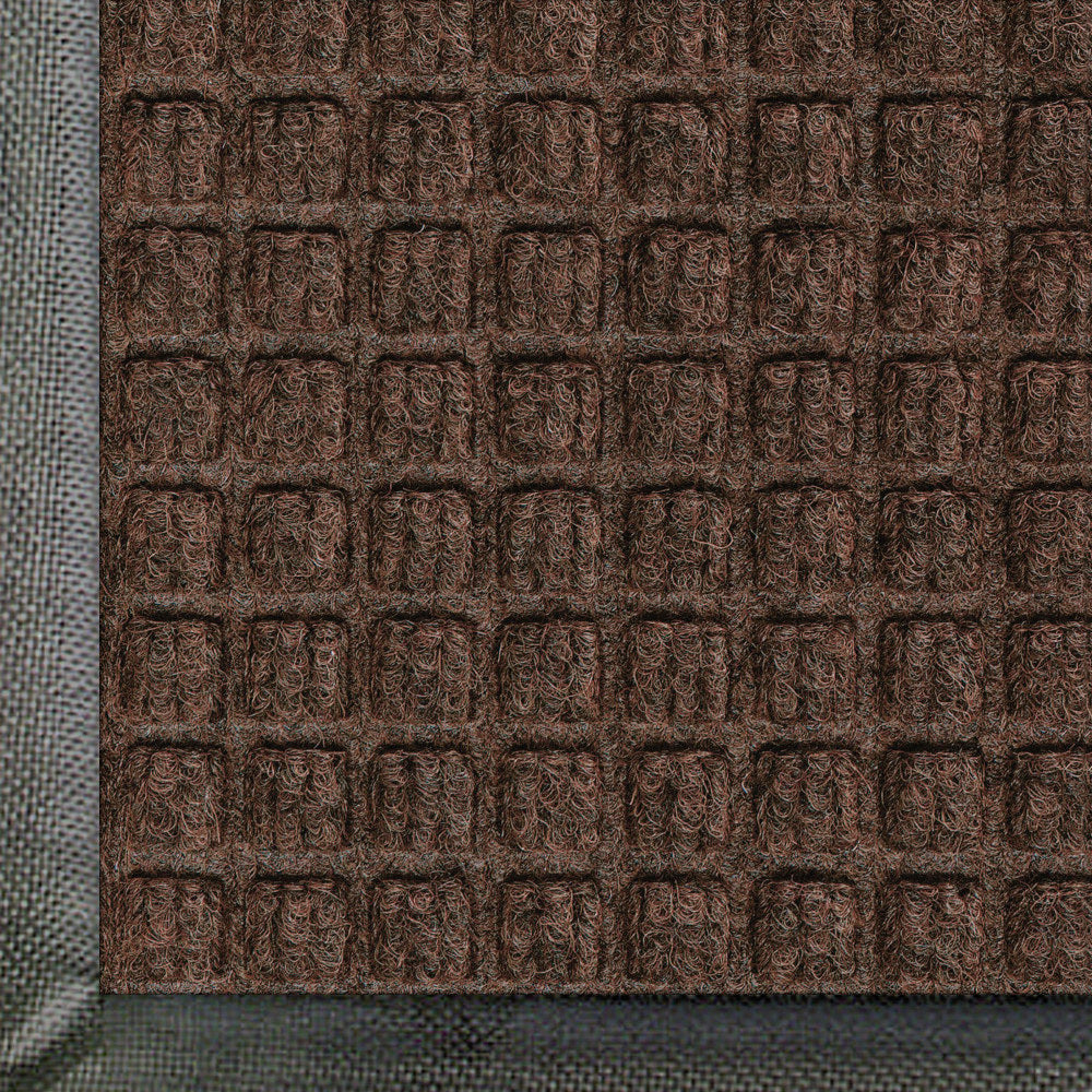 M+A Matting WaterHog Squares Classic Floor Mat, 3ft x 5ft, Dark Brown