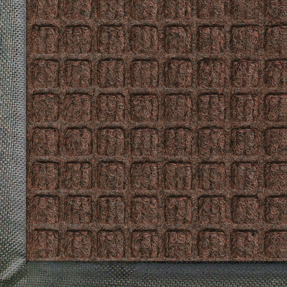 M+A Matting WaterHog Squares Classic Floor Mat, 4ft x 6ft, Dark Brown