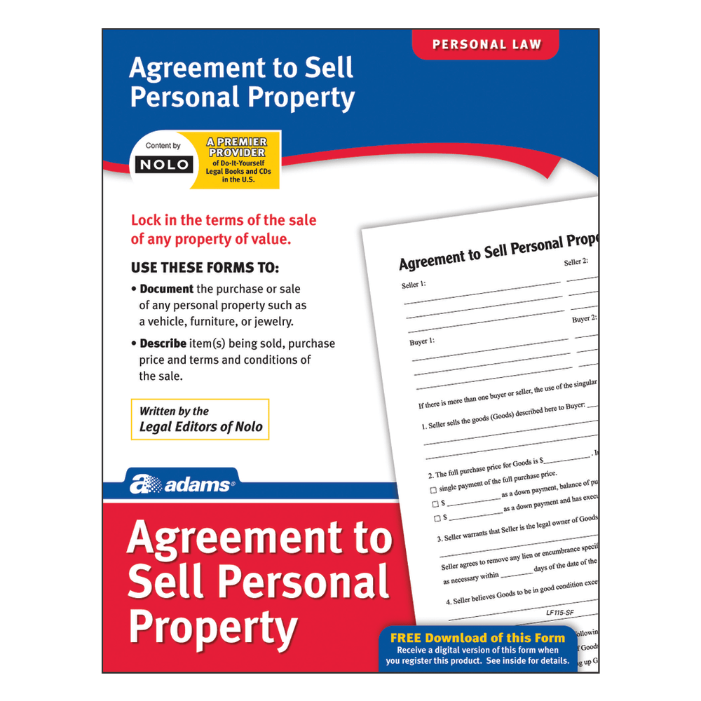 Adams Agreement To Sell Personal Property