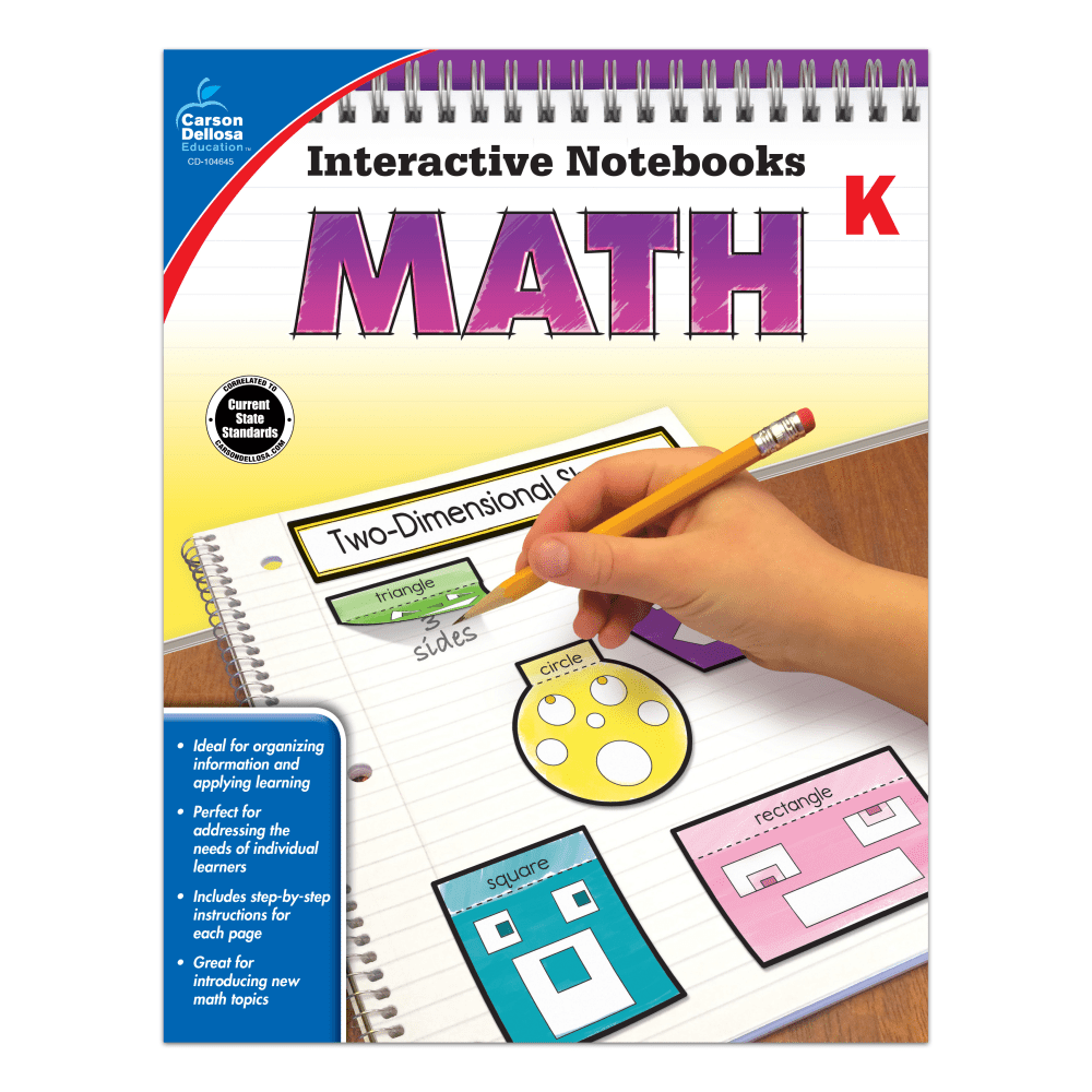 Carson-Dellosa Interactive Notebook For Math, Kindergarten