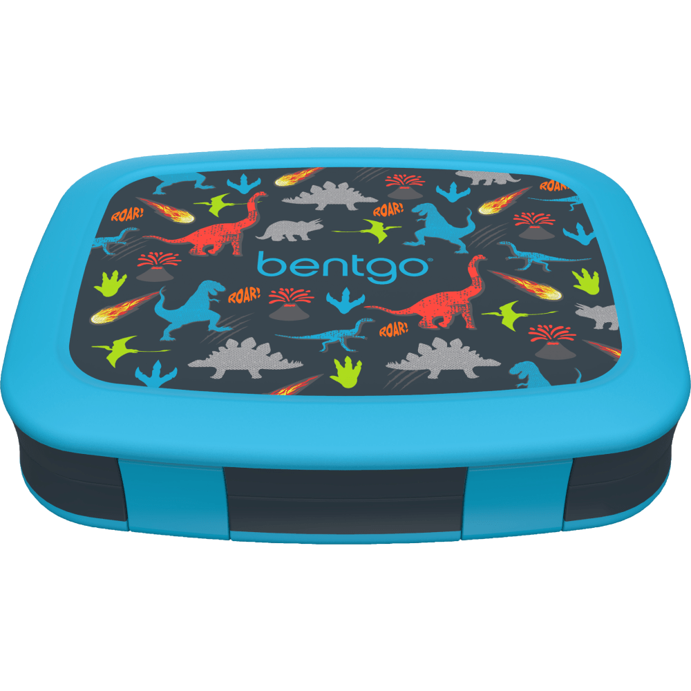 Bentgo Kids Prints 5-Compartment Lunch Box, 2inH x 6-1/2inW x 8-1/2inD, Dinosaur