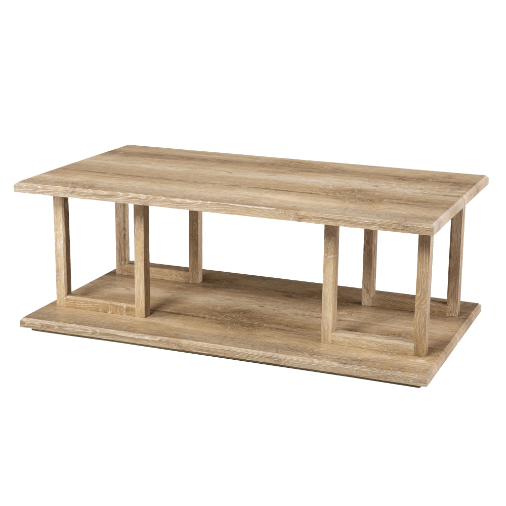 SEI Furniture Markworth Geometric Cocktail Table, 15-1/2inH x 42inW x 23-3/4inD, Natural