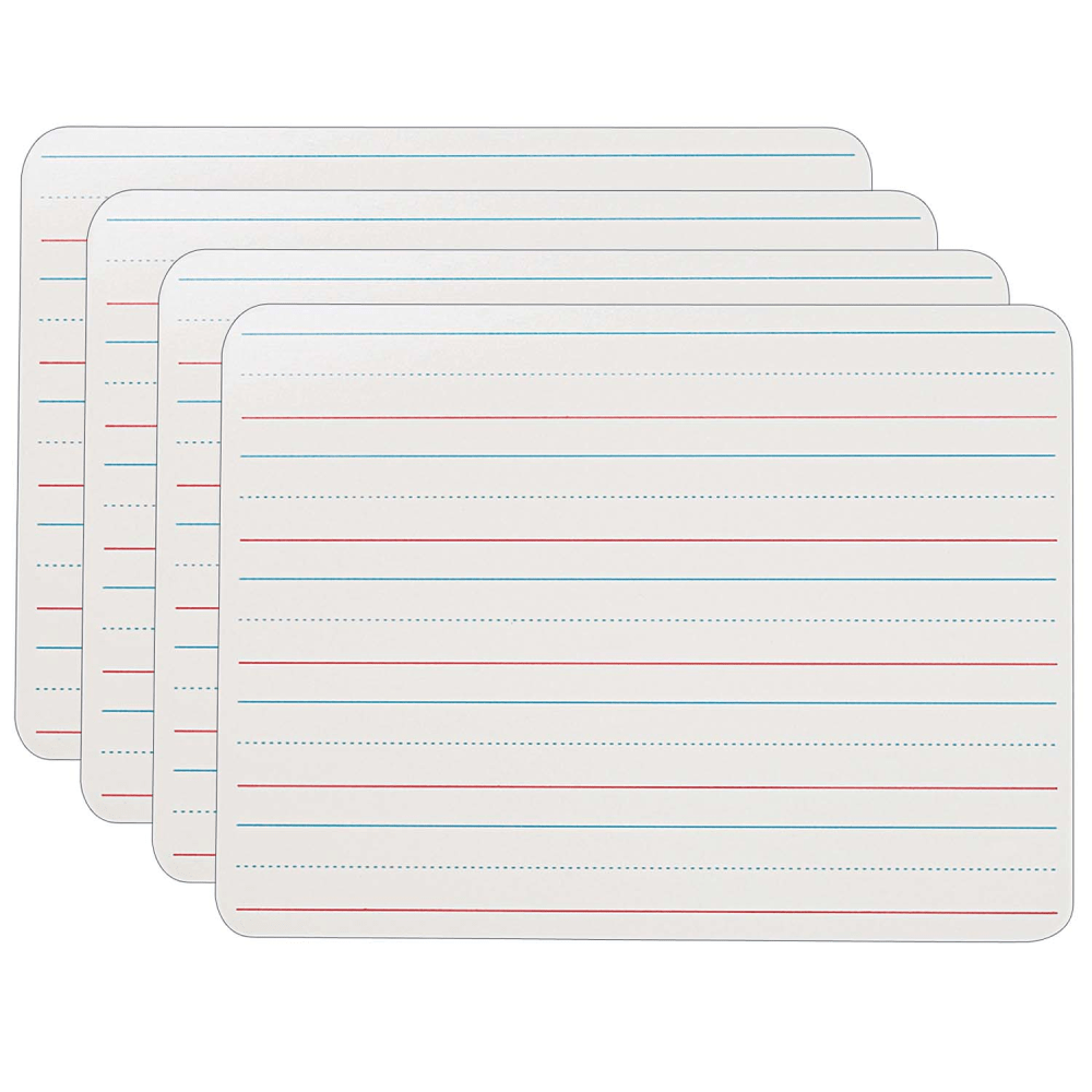 Flipside 2-Sided Dry-Erase Boards, 9in x 12in, Plain/Ruled, Pack Of 4 Boards