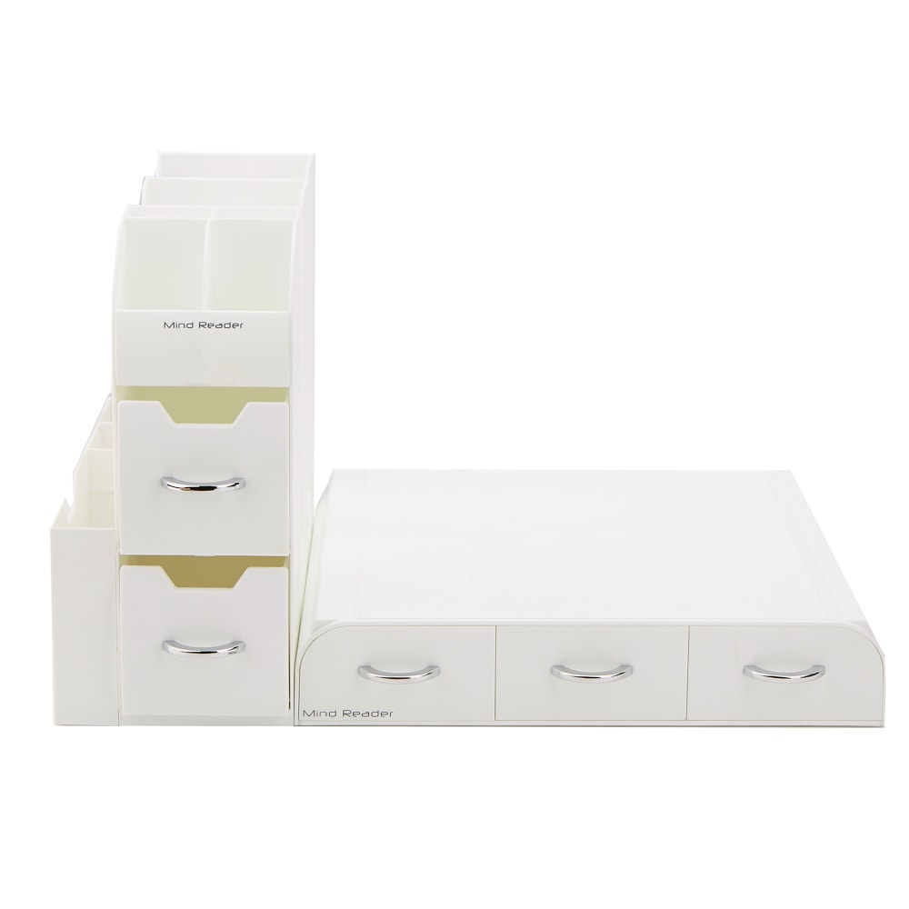 Mind Reader Combo 2-Piece Drawer And Condiment Organizer, White
