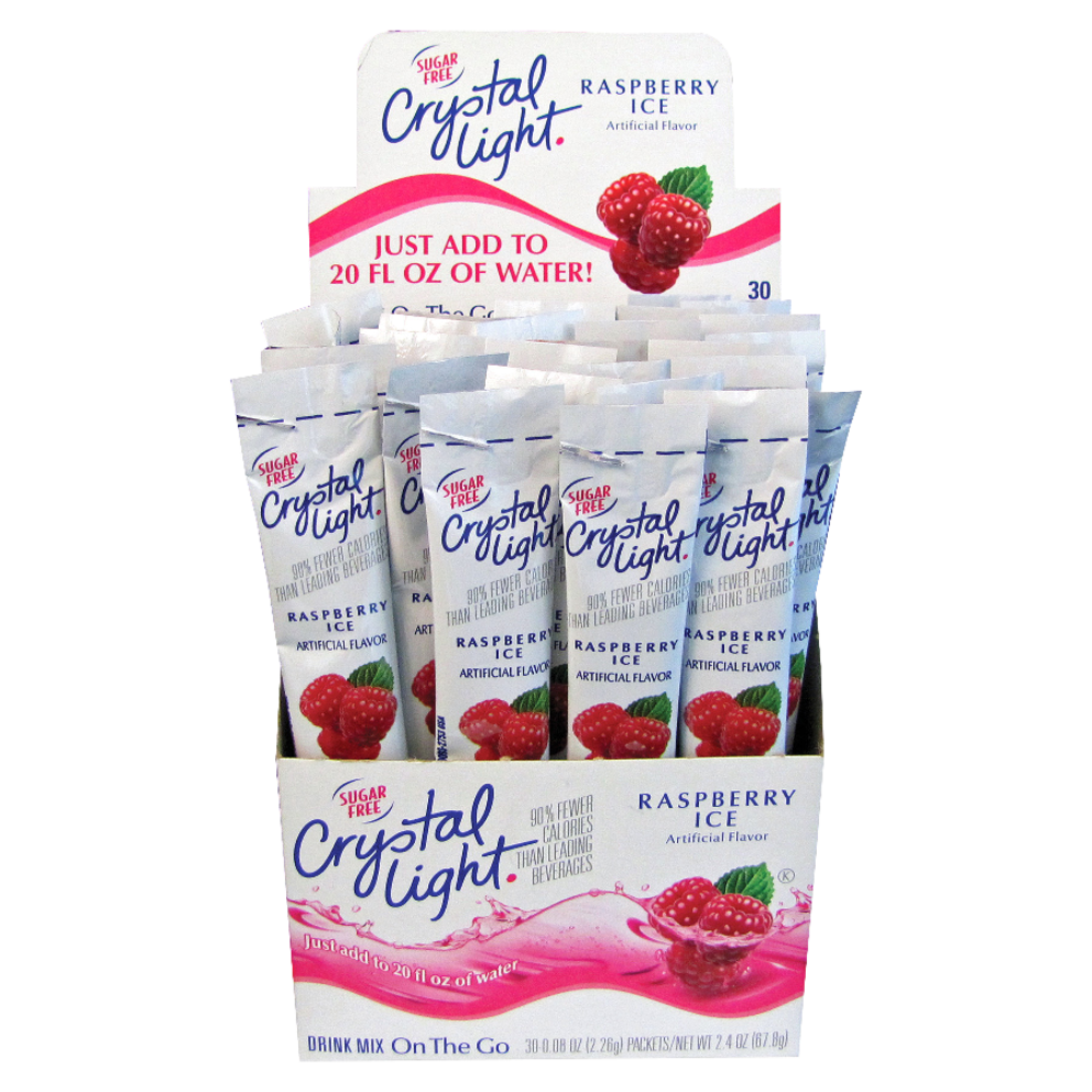 Crystal Light On The Go Mix Sticks, Raspberry, Box Of 30 Packets
