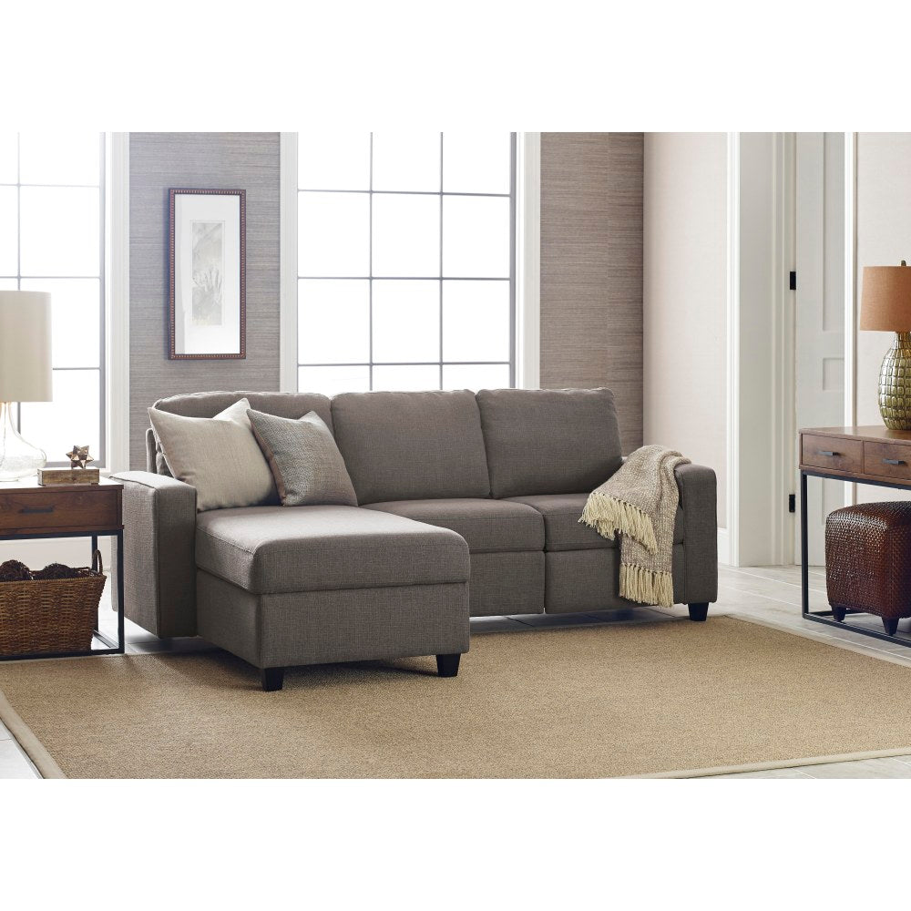 Serta Palisades Reclining Sectional With Storage Chaise, Left, Gray/Espresso