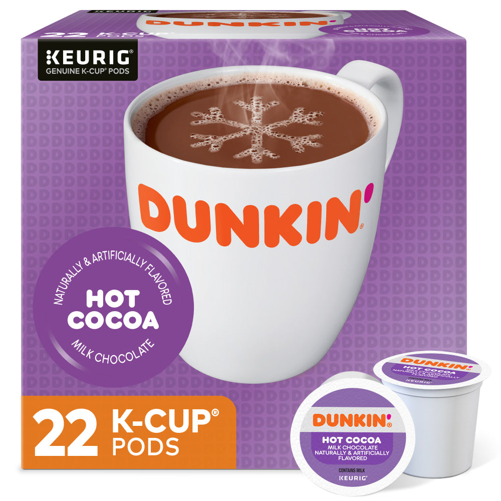 Dunkin Donuts Milk Chocolate Hot Cocoa Single-Serve K-Cup, Box Of 22