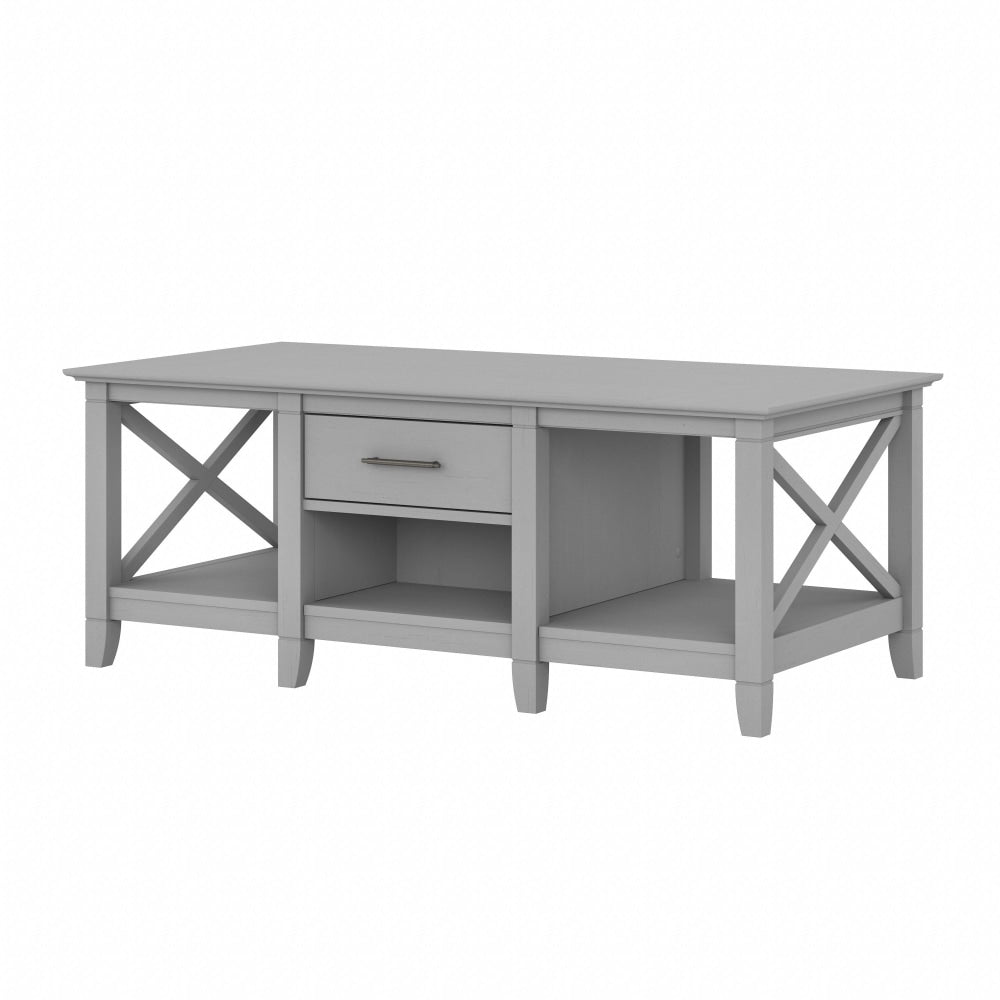 Bush Furniture Key West Coffee Table With Storage, Cape Cod Gray, Standard Delivery