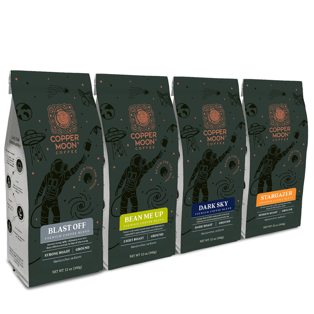 Copper Moon Ground Coffee, Out Of This World Variety Pack, 48 Oz Bag, Set Of 4 Bags