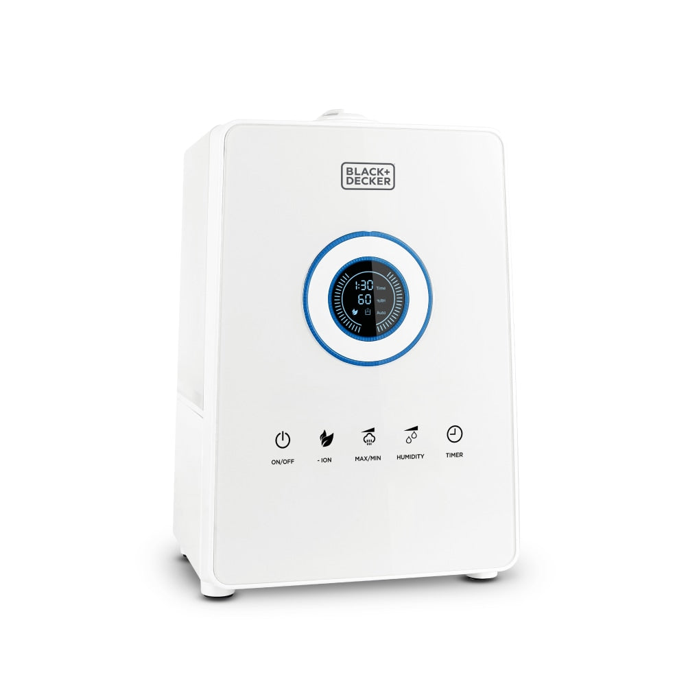 Black+Decker Ultrasonic Humidifier, Touch Display, 1.45 Gallons, 14inH x 9-7/8inW x 7-5/16inD