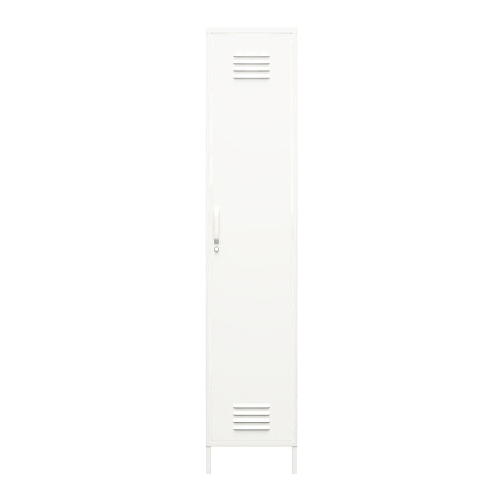 Ameriwood Home Mission District 4-Shelf Single Metal Locker Storage Cabinet, 72-13/16inH x 15inW x 15-3/4inD, White
