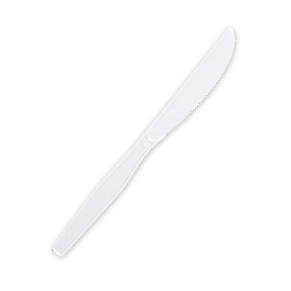 Genuine Joe Heavy/Medium-Weight Polystyrene Knives, White, Box Of 100