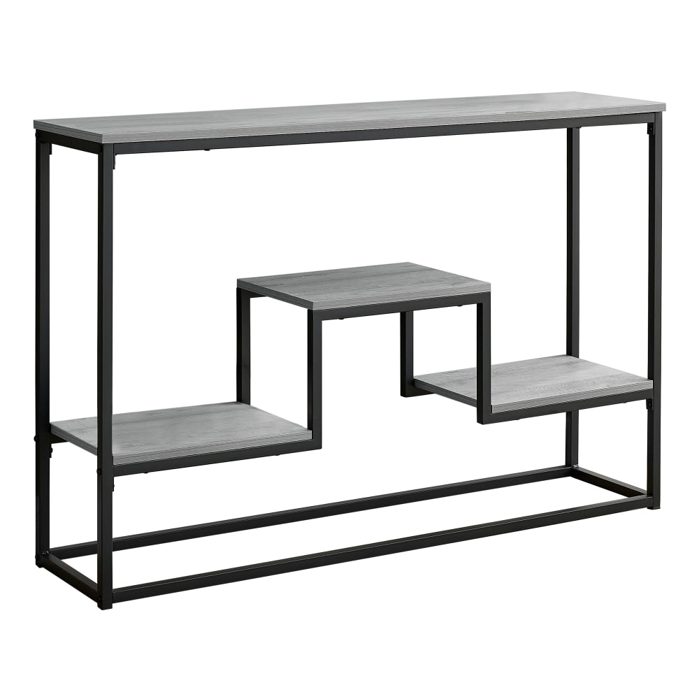 Monarch Specialties Lilian Console Accent Table, 31-3/4inH x 48inW x 12inD, Gray/Black