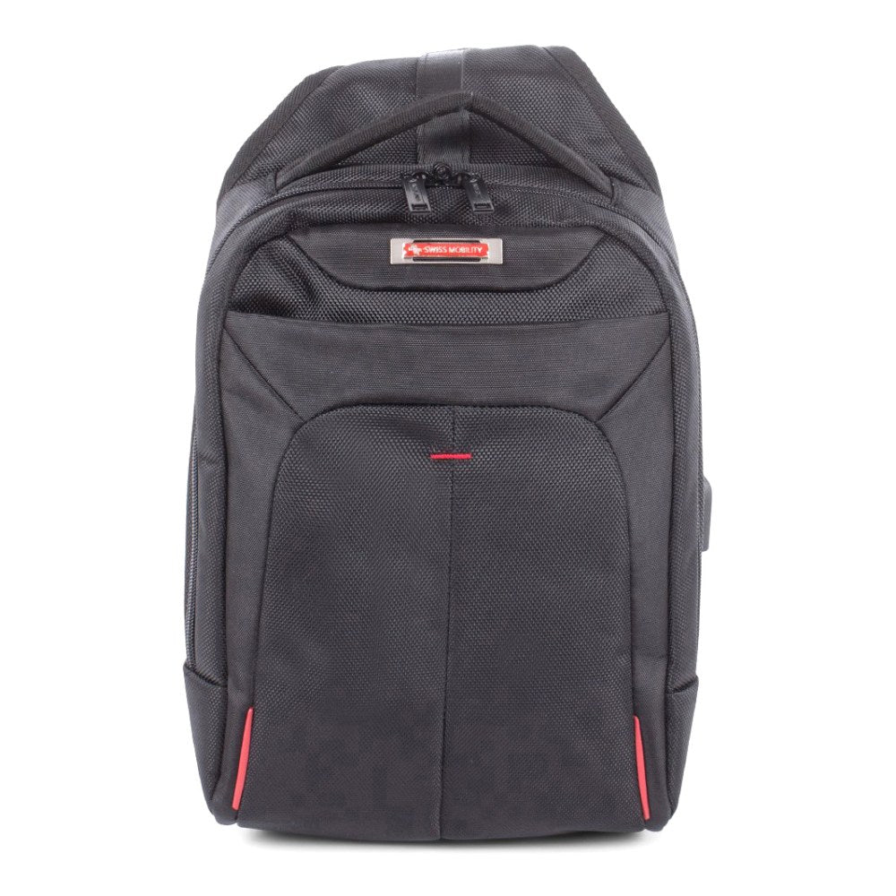 Swiss Mobility Purpose Sling Backpack With 10in Tablet Pocket, Black