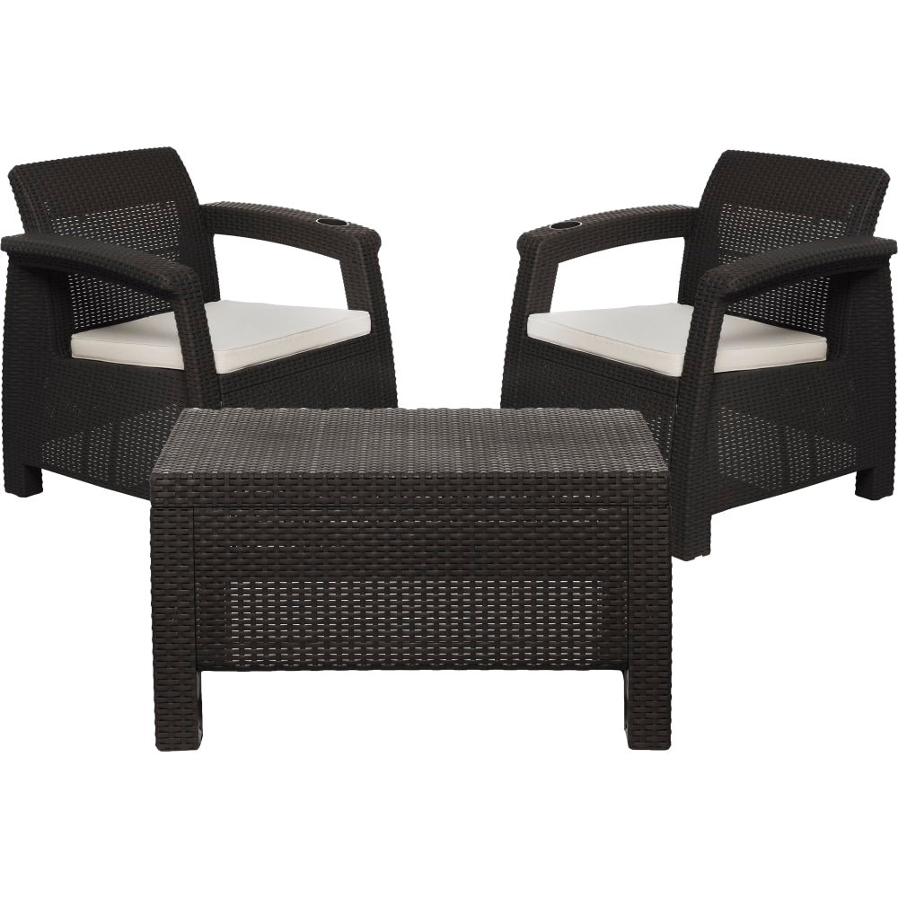 Inval MQ FERRARA 3-Piece Stay Furniture Set, Espresso/Tan