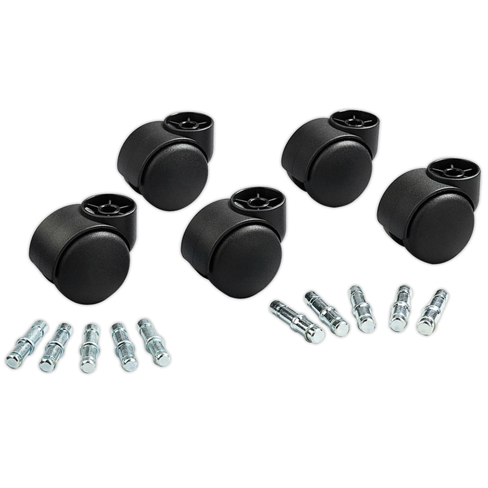 Master Caster Futura Series Casters, Hard Wheel, Stem B For Metal Bases, Pack Of 5