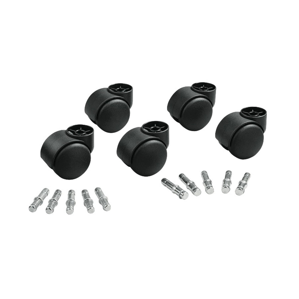 Master Caster Futura Series Casters, Soft Wheel, Stem B For Metal Bases, Pack Of 5
