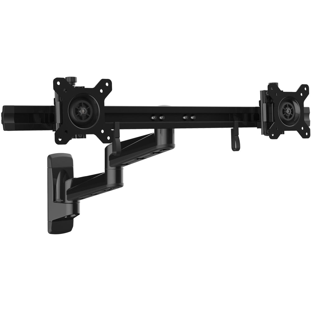 StarTech.com Wall Mount Dual Monitor Arm - Articulating Ergonomic VESA Wall Mount for 2x 24in Screens - Synchronized Adjustable Crossbar - VESA 75x75/100x100mm dual computer monitor wall mount for 2 displays up to 24in and 11lb