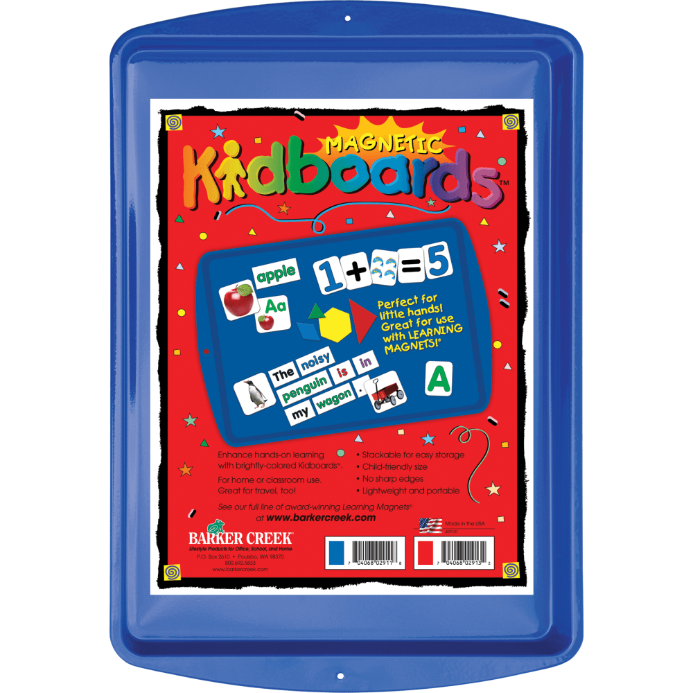 Barker Creek Magnets, Learning Magnets, Kidboard, 9inH x 13inW, Grades Pre-K-6, Blue