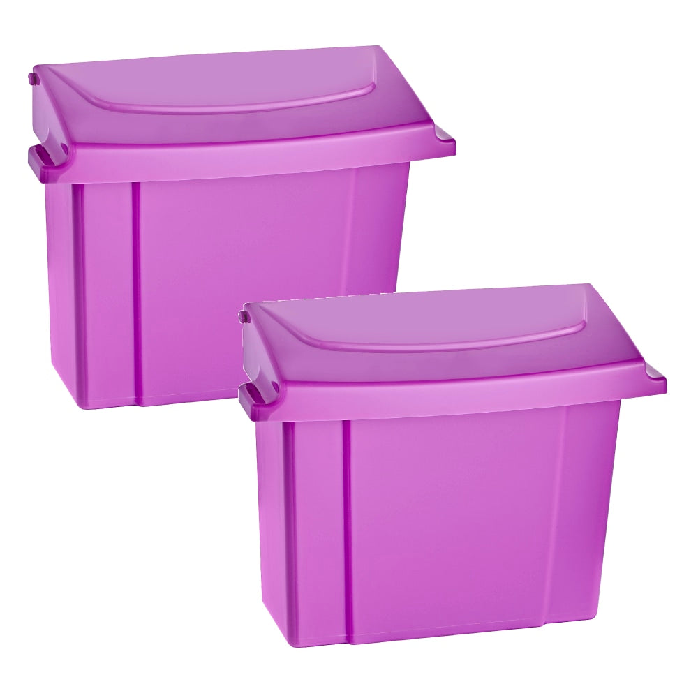 Alpine Sanitary Napkin Receptacles, 10in x 9in x 5in, Purple, Pack Of 2 Receptacles