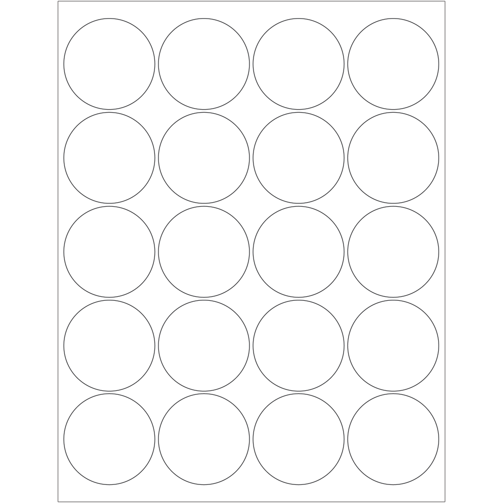Tape Logic Round Glossy Labels For Laser Printers, LL302, 2in, White, Case Of 2,000