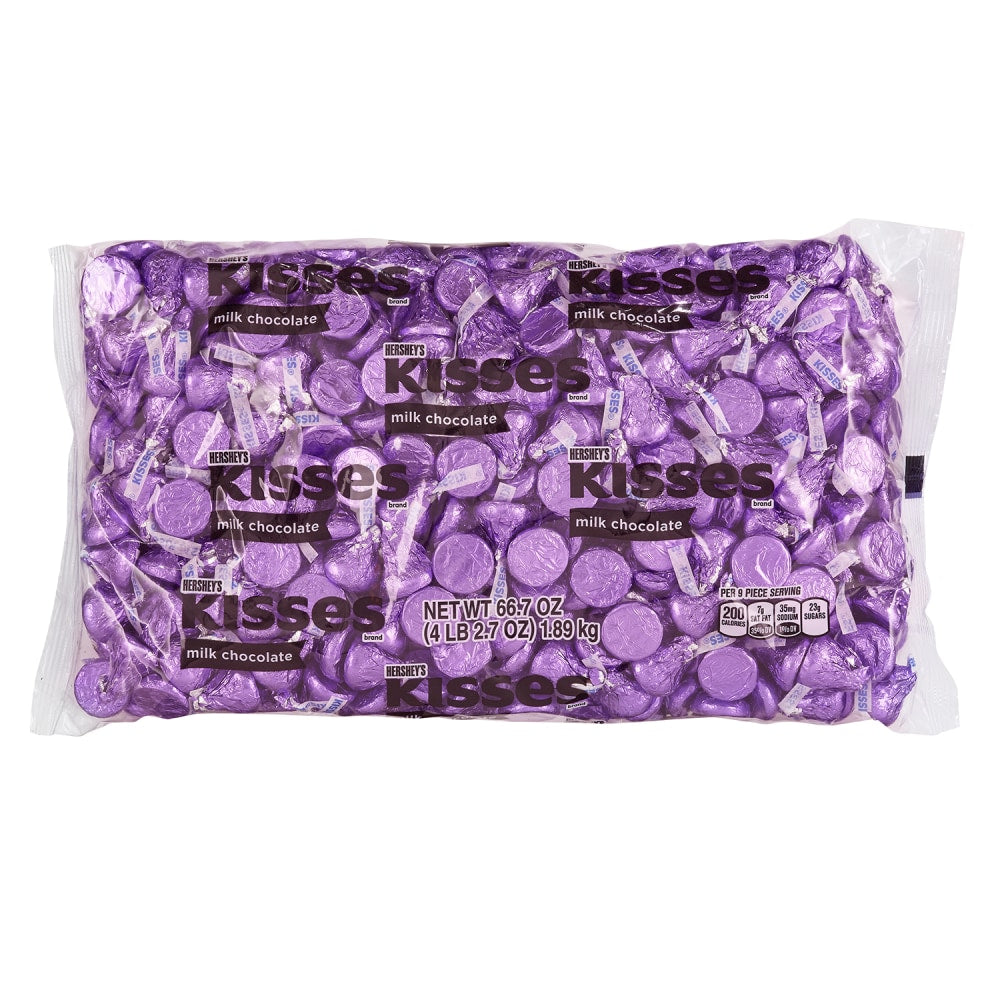 Hersheys KISSES Milk Chocolates, Purple, 66.7 Oz Bag