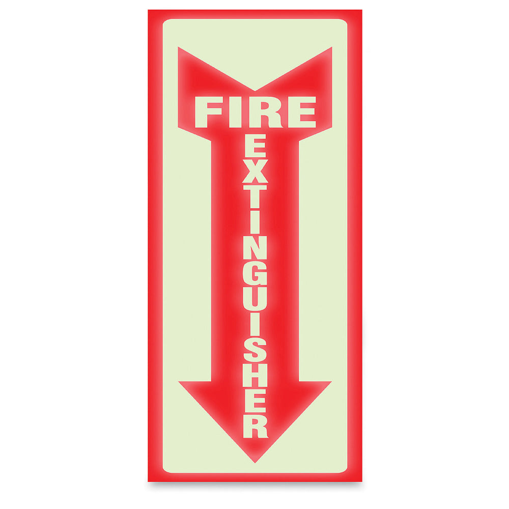 U.S. Stamp & Sign Glow-In-The-Dark Sign, "Fire Extinguisher", 13inH x 4inW