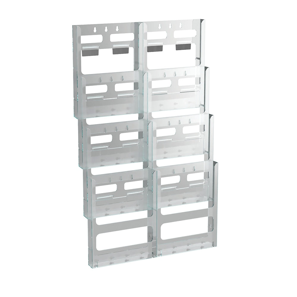 Azar Displays Wall-Mount Brochure Holder, Letter Size, 8 Pockets, 18inW x 19-1/2inH