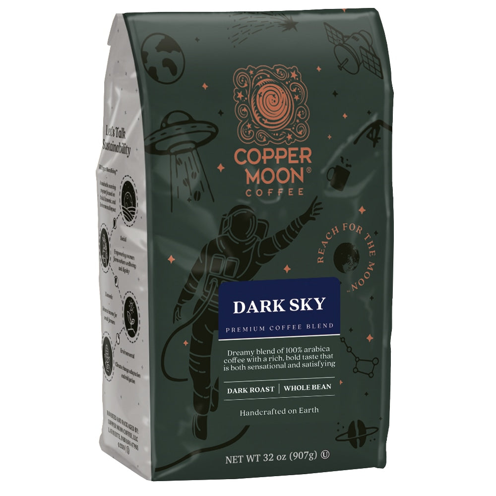 Copper Moon Whole Bean Coffee, Dark Sky Blend, 2 Lb Bag
