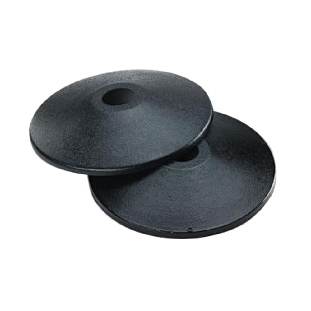 Tatco Adjusta-Tape Crowd Control Stanchion Bases, 14inDiameter, Black, Box Of 2