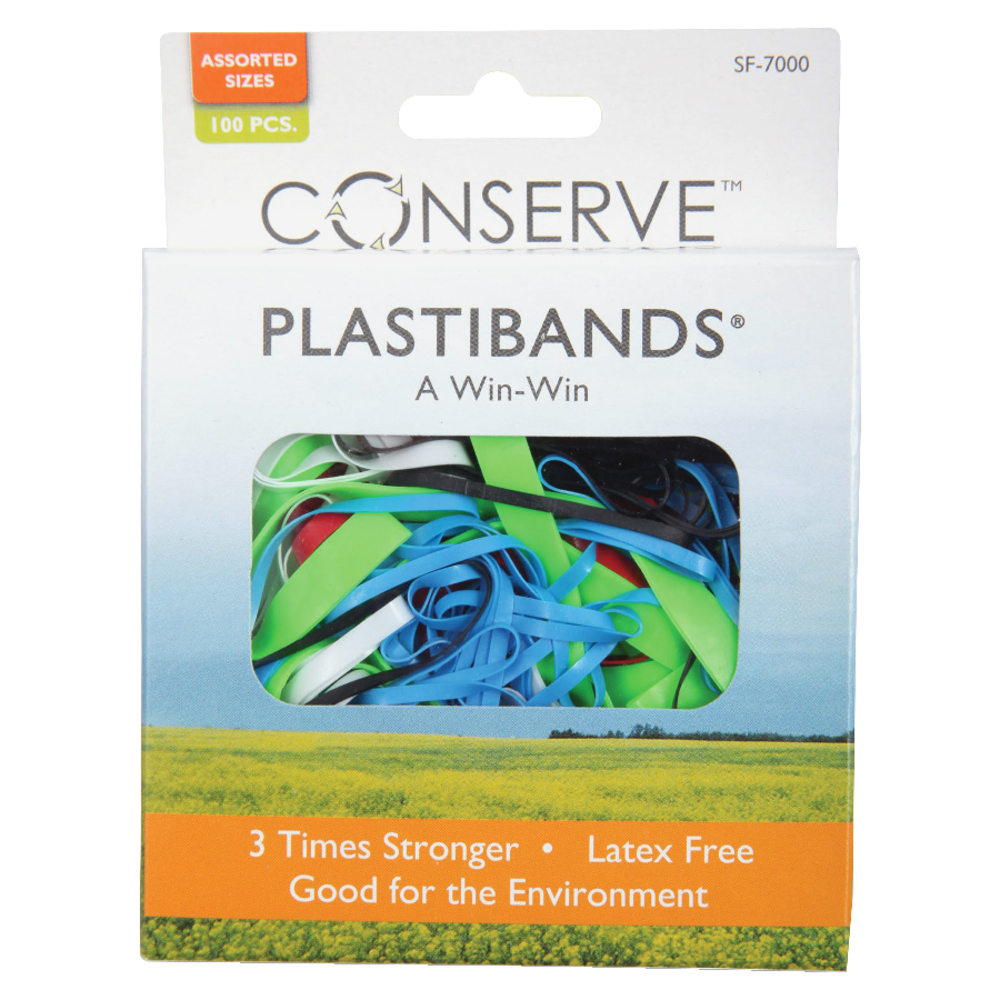 Baumgartens PlastiBands, Assorted Colors/Sizes, Box Of 100