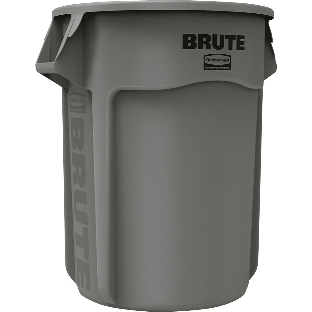 Rubbermaid Commercial Brute Vented 55-gallon Container - 55 gal Capacity - 33.2in Height x 26.4in Diameter - Gray - 3 / Carton