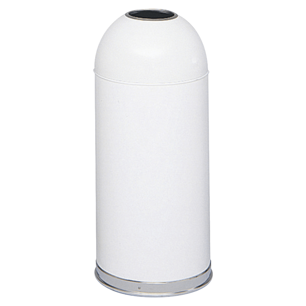 Safco Open Top Dome Receptacles, 15 Gallons, White