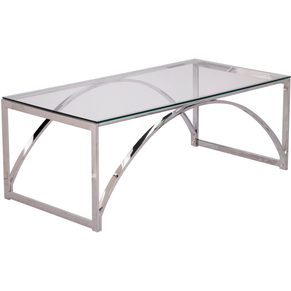 SEI Stevenly Cocktail Table, 18inH x 48inW x 24inD, Chrome