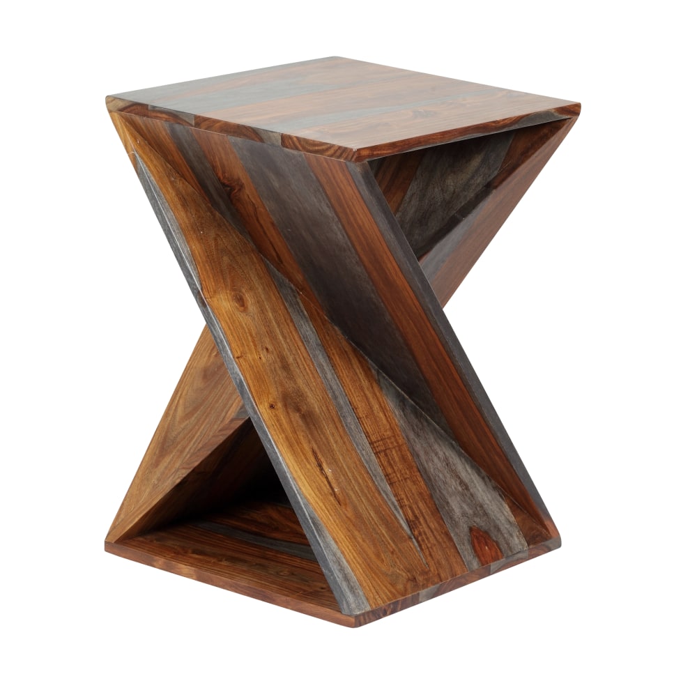 Coast to Coast Zane Sheesham Side/End Table, 22inH x 16inW x 16inD, Sierra Brown