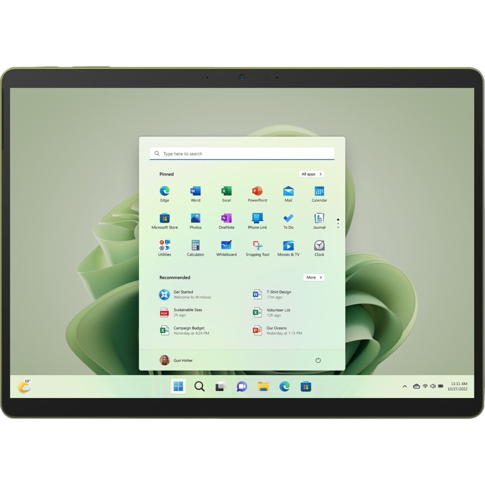 Microsoft Surface Pro 9 Tablet - 13in - Intel - 16 GB - 256 GB SSD - Windows 11 Home 64-bit - Forest - Core i5 12th Gen Deca-core (10 Core) i5-1235U 1.30 GHz - 2880 x 1920 - PixelSense Display - 15.50 Hours Maximum Battery Run Time