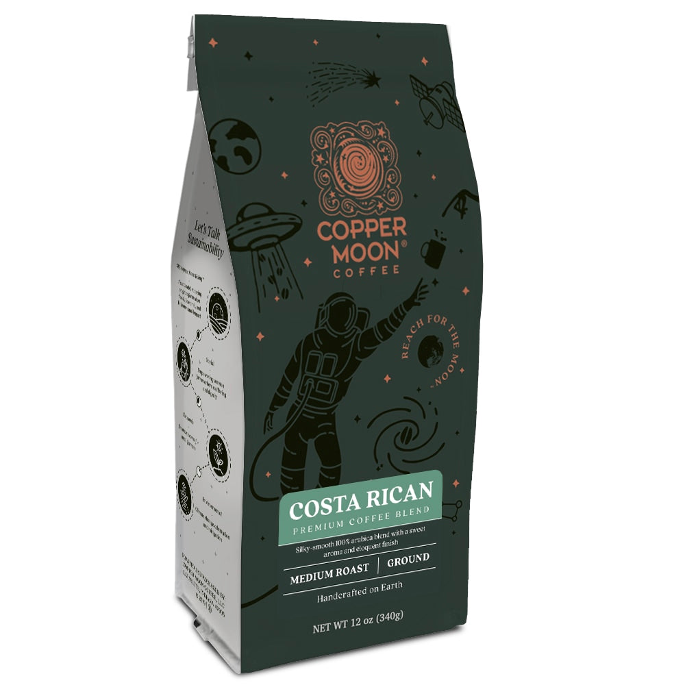 Copper Moon Coffee Ground Coffee, Costa Rican Blend, 12 Oz Per Bag