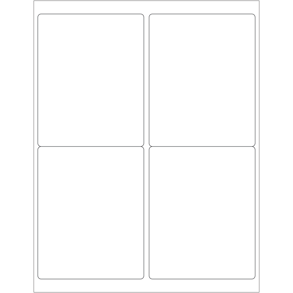Tape Logic Inkjet/Laser Labels, LL129, Rectangle, 4in x 5in, White, Case Of 400
