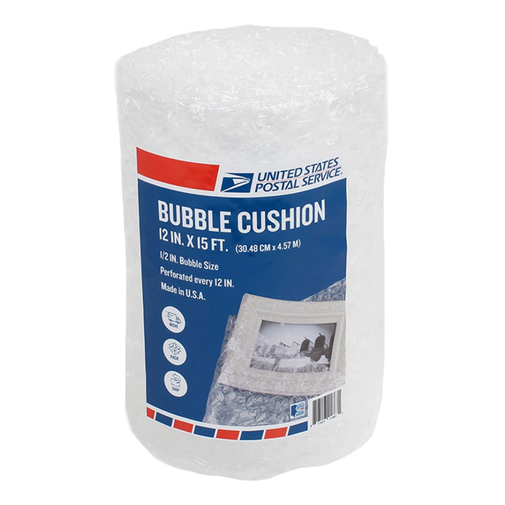 United States Post Office Bubble Cushion Roll, 12in x 15ft, Clear