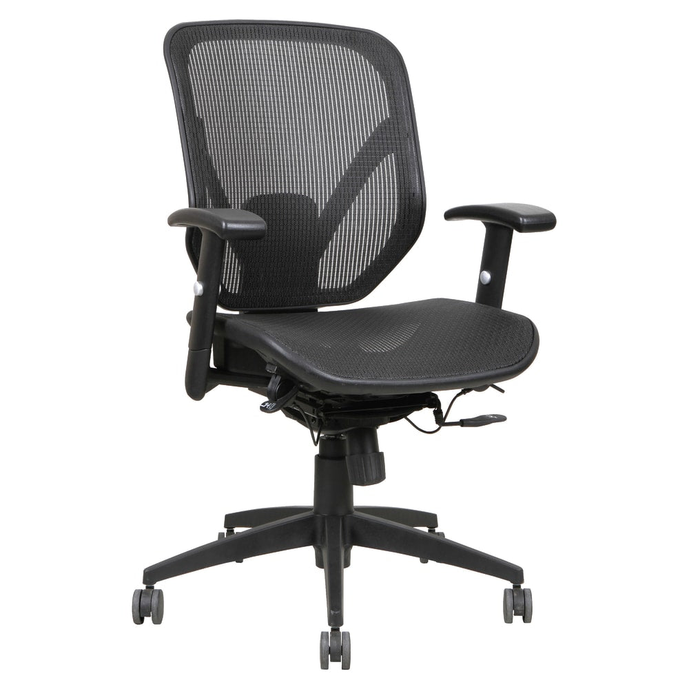 Lorell Executive Mesh Mid-Back Chair, Black