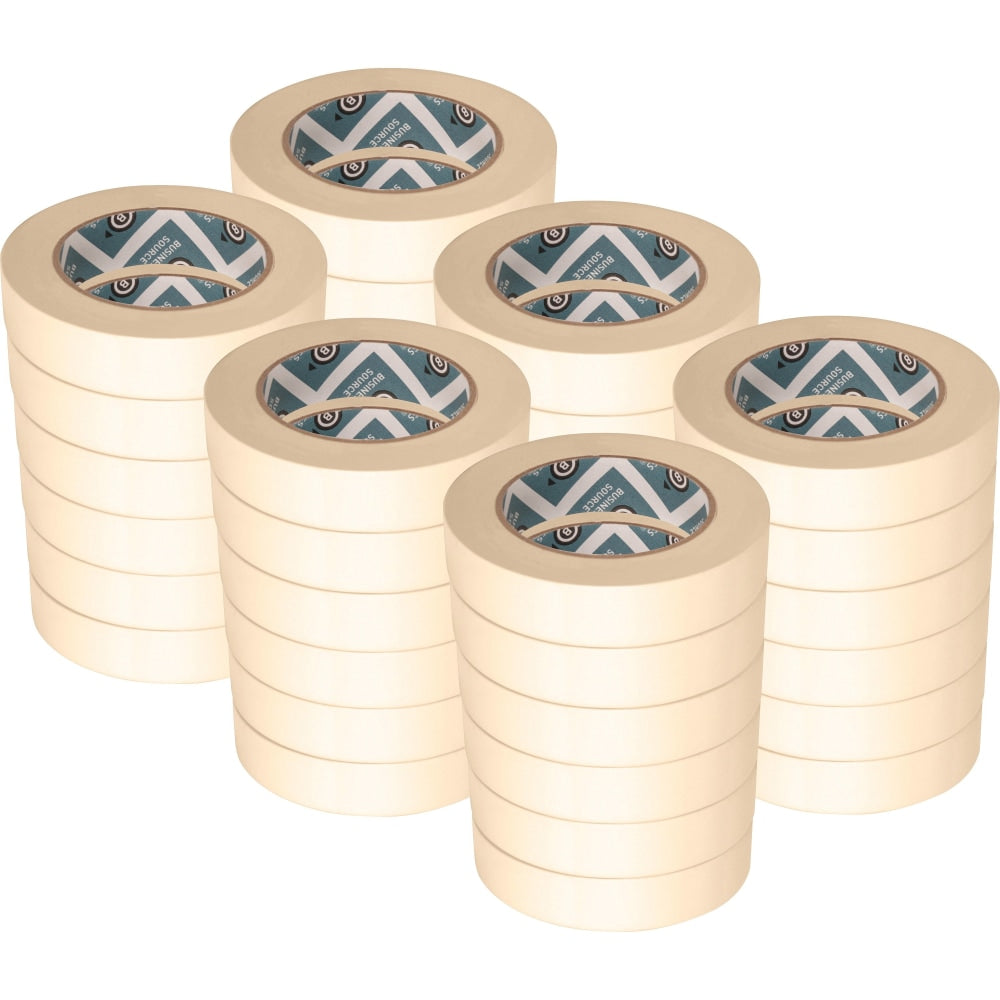 Business Source Utility-purpose Masking Tape - 60 yd Length x 1in Width - 3in Core - Crepe Paper Backing - 36 / Carton