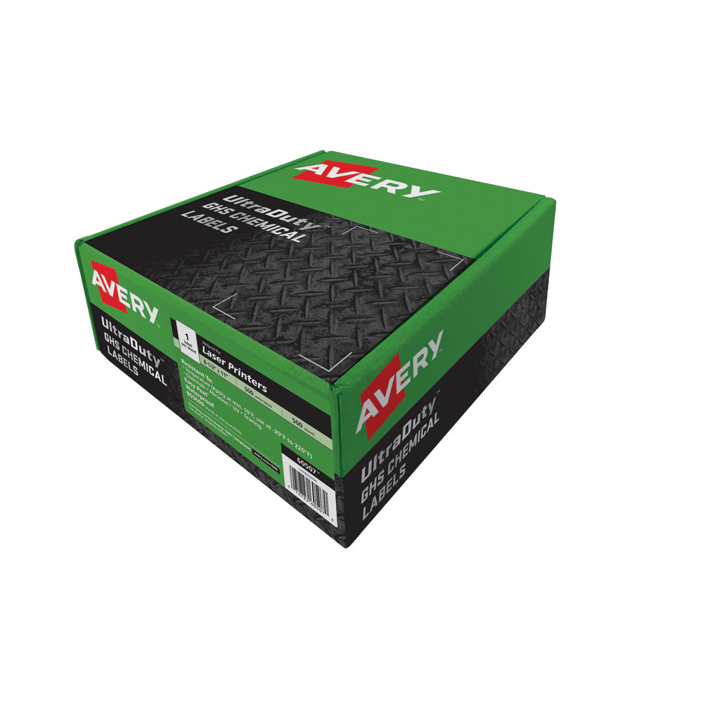 Avery UltraDuty GHS Chemical Labels, AVE60507, 8 1/2in x 11in, White, Box Of 500