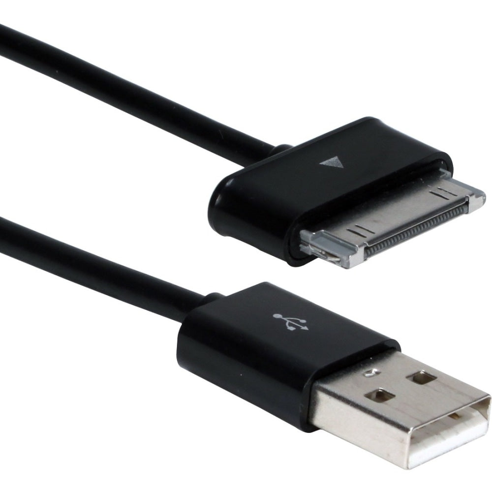 QVS - Charging / data cable - USB male to Samsung 30-pin Dock Connector male - 6.6 ft - black - for Samsung Galaxy Tab 10.1, Tab 10.1N, Tab 10.1V, Tab 2, Tab 7.0, Tab 7.7, Tab 8.9